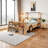 Twin Size Car Bed with Storage Shelves – Fun Racing-Themed Kids Platform Bed with Natural Design, Low Profile & Safe Construction-1238286288