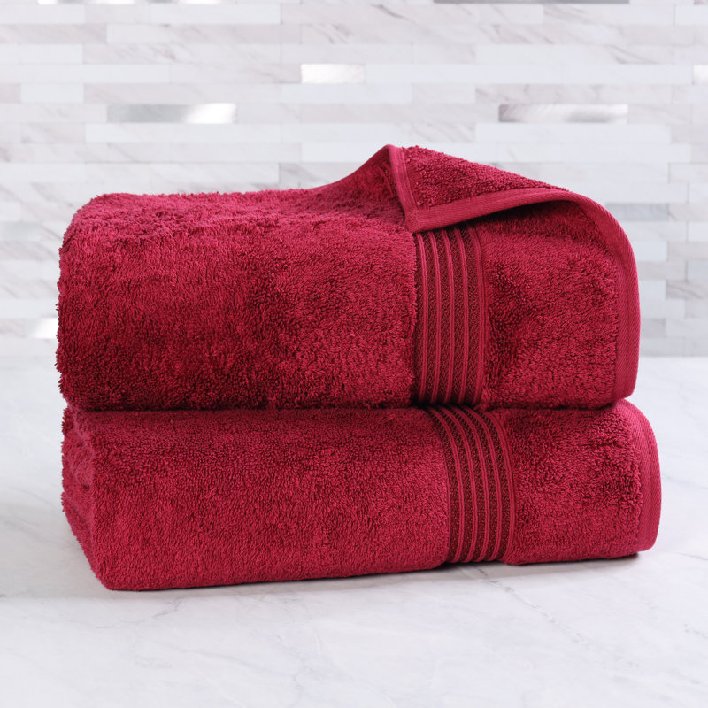 Ensemble de draps de bain ou de serviettes Oleg Heritage, Bourgogne, Draps de bain - paquet de 2