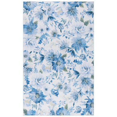 Caleel 852 Performance Machine Washable Floral Rug
