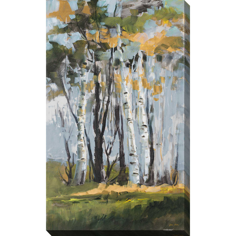 «Birch Trees», reproduction de peinture acrylique, H 30 po x l 18 po x P 1 po, Toile tendue