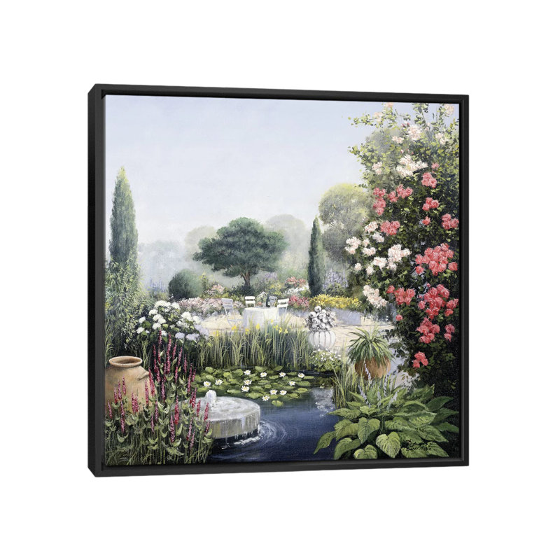 « paradise ii », reproduction sur toile, H 37 po x l 37 po x P 1,5 po, Toile avec cadre noir, Pas de tapis