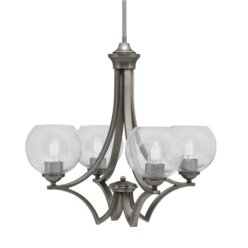 Lustre 4 lumières Zilo avec verre transparent 5,75 po Zilo, Graphite