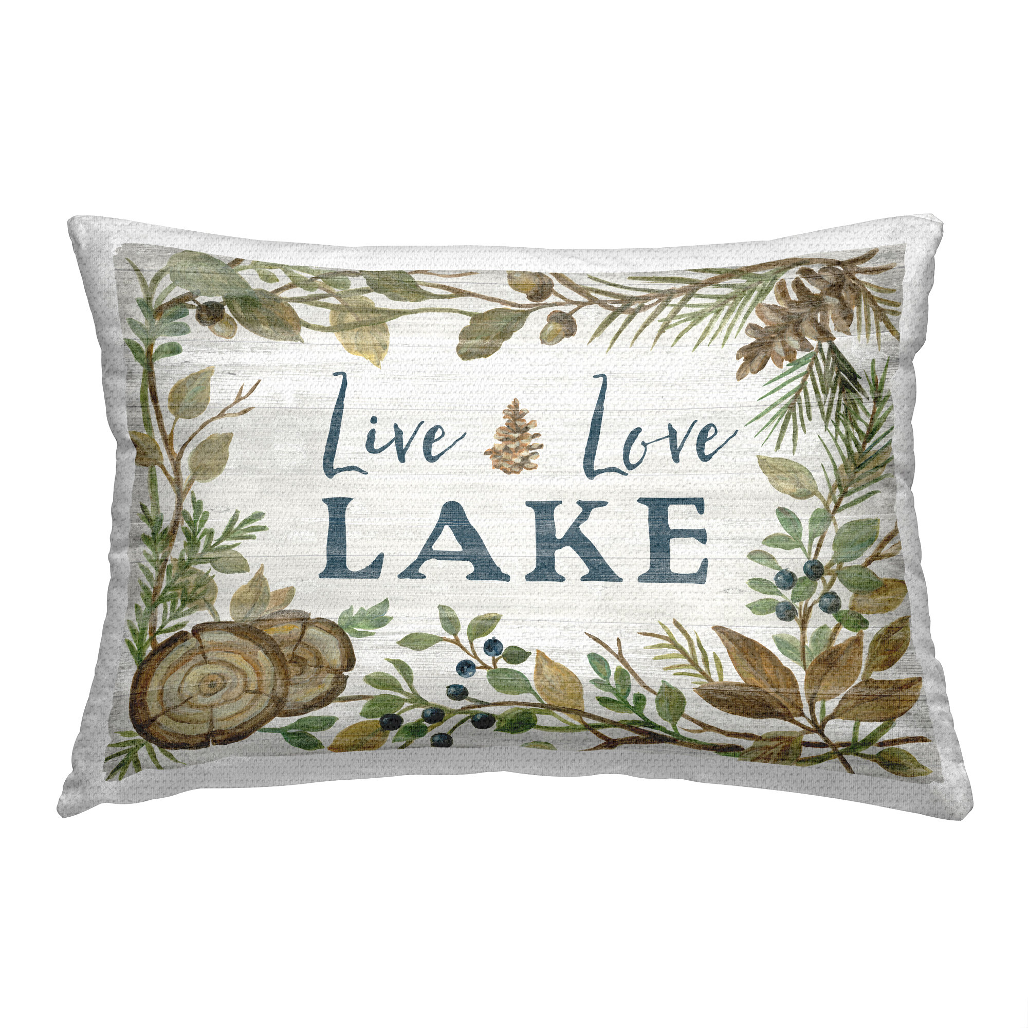Stupell Industries Live Love Lake Phrase Outdoor Printed Pillow by ...