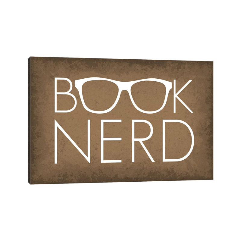 «Book Nerd Glasses» par GetYourNerdOn - Art textuel sur toile tendue, H 26 po x l 40 po x 1,5 po