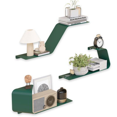 Eliyah Metal Floating Shelf, Wall Shelf, Wall Mounted Metal Shelves with Unique Design