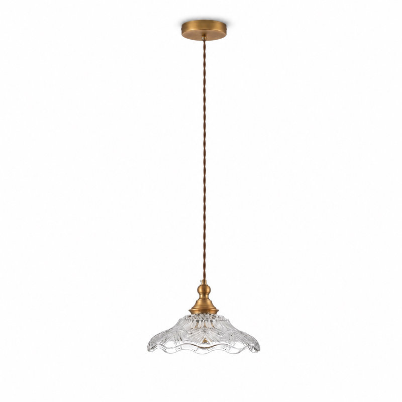 Lustre bronze antique avec abat-jour texturé, 59" H x 9.45" W x 9.45" D
