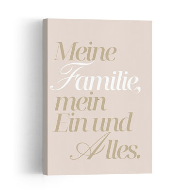 German Family Quote Elegant Minimalist Modern Architecture Wall Art Print 1 Piece Wrapped Canvas Wall Art