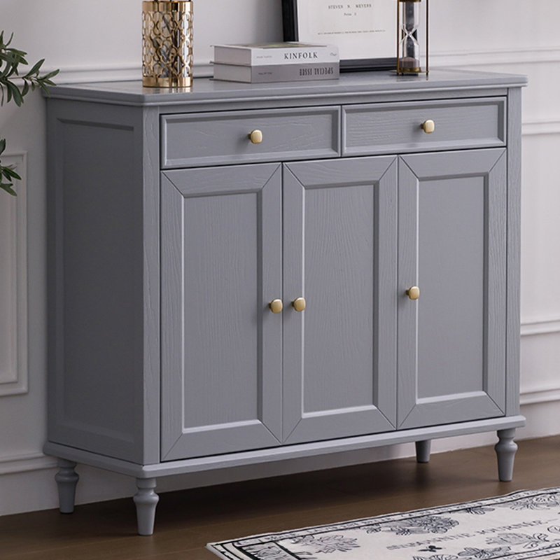 Banc de rangement gris pour chaussures en bois manufacturé, Gris