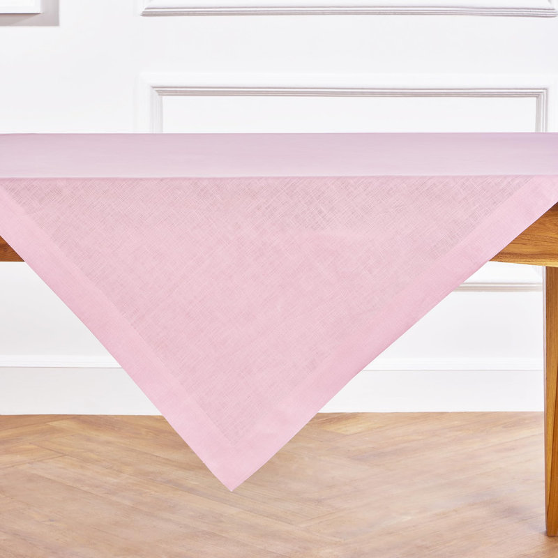 Fete - 100% Pure Linen Table Throw, Pink Lemonade