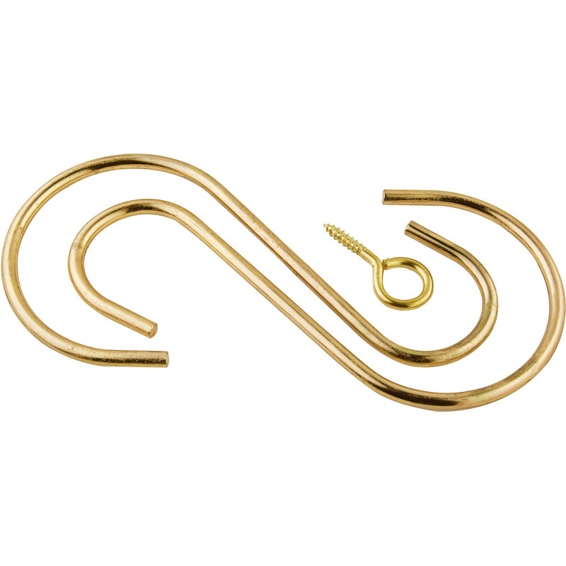 Keidrick Metal Hook Plant Stand, Brass, 8.50" H x 3.70" W x 0.45" D