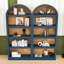 Ensemble de bibliothèques arquées 2 pièces avec tablettes, bibliothèque autoportante avec dispositif anti-basculement pour le salon-348335521