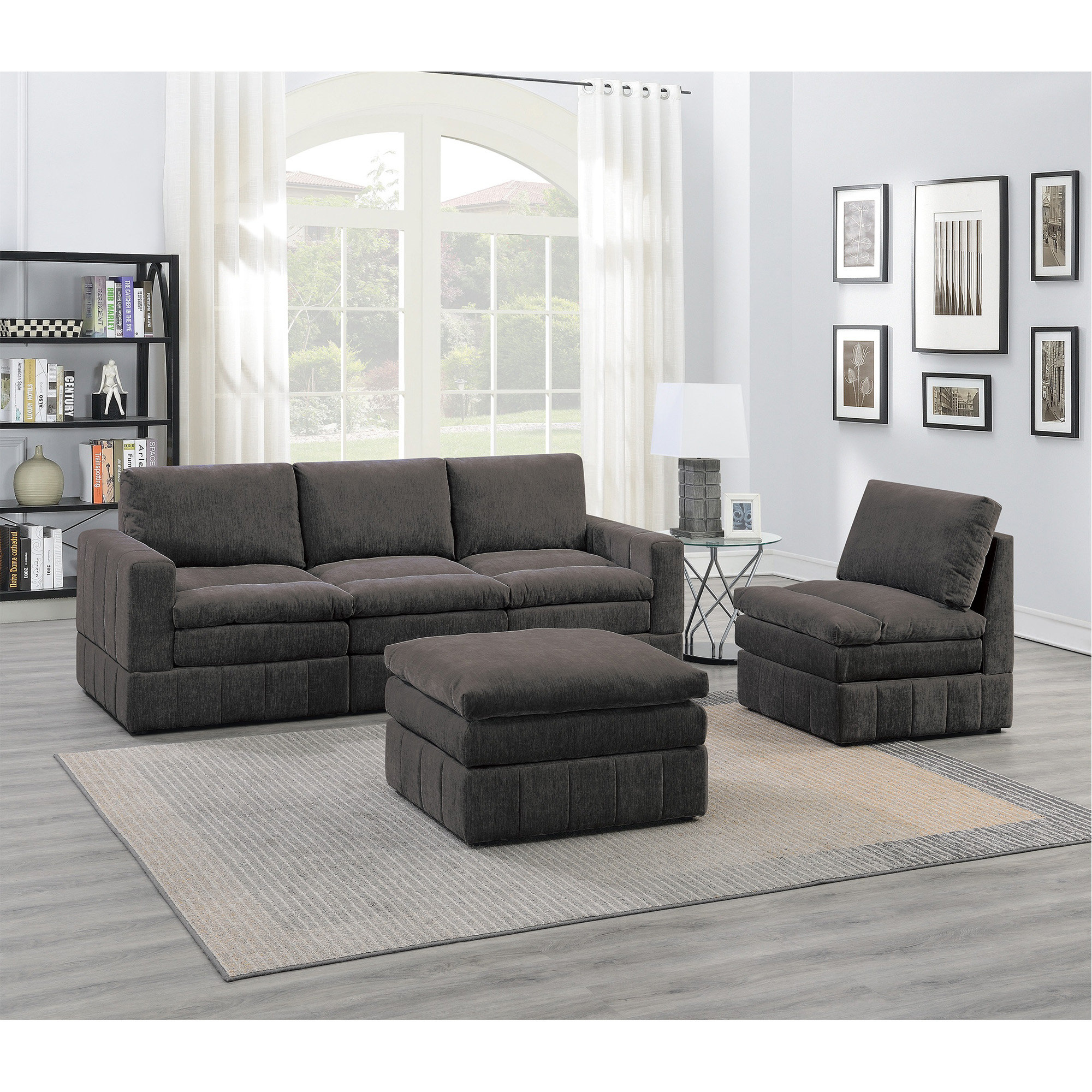 Latitude Run® 5Pc Set Modular Sofa Set 2X One Arm Chair / Wedge 2X ...