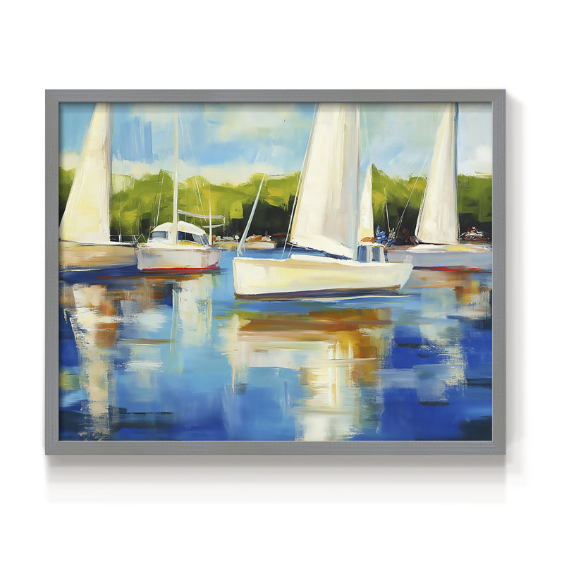 Nautical Series-LXVI -Framed Print - Restickable, Gris, H 11 po x l 14 po