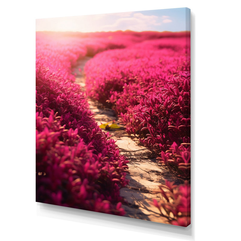 Fushia Blooming Abstraction V sur toile, Toile tendue, H 32 po x l 24 po x P 1 po