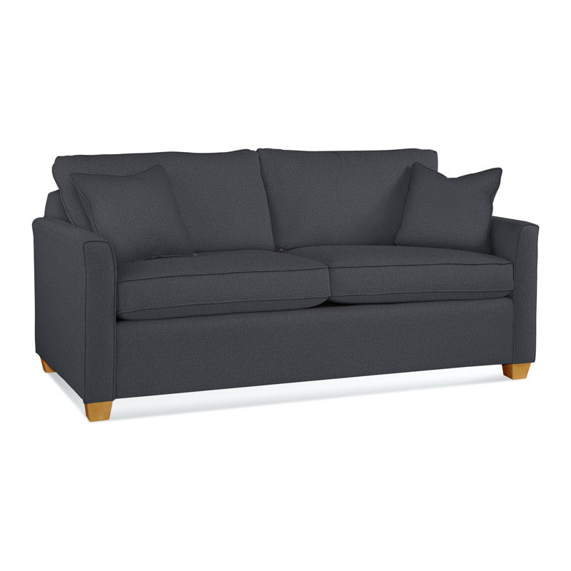 Charleston 77" Sleeper Sofa, Honey, Gel Memory Foam, Navy 100% Polyester