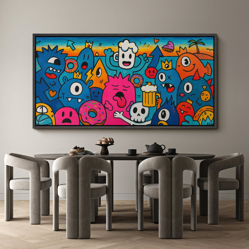 Grande impression sur toile encadrée, reproduction de dessin abstrait pour décoration intérieure moderne, Noir
