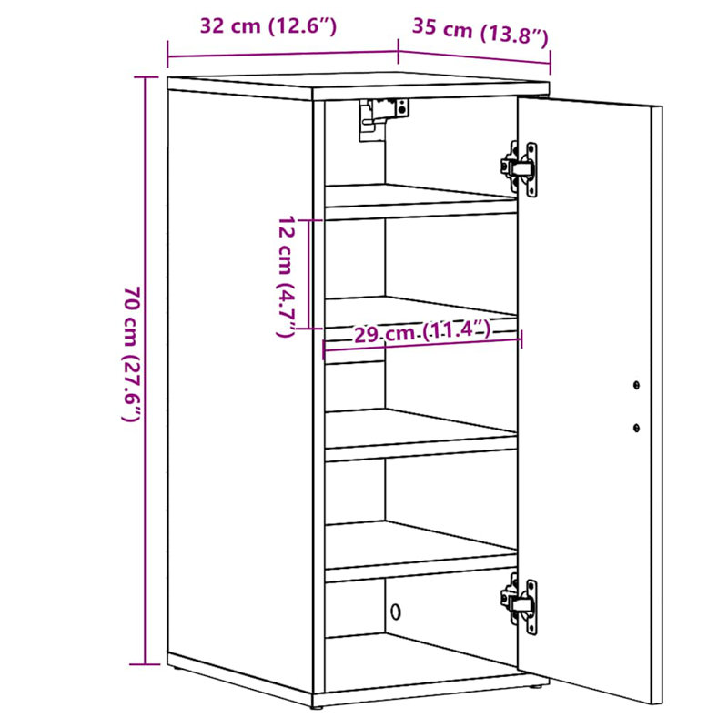 Baildon 10 Pair Shoe Storage Cabinet, Artisan Oak
