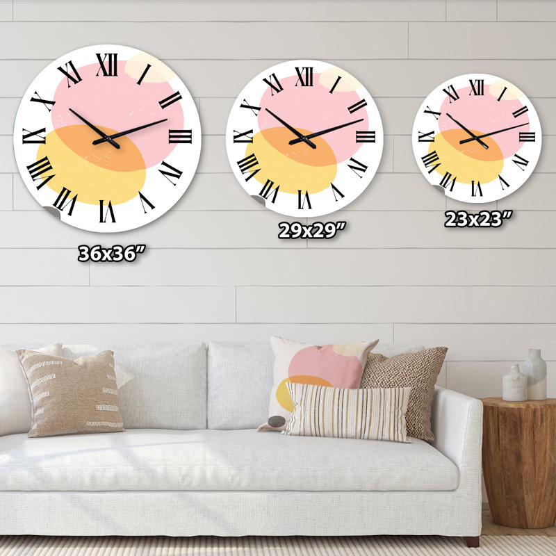 Oversized Minimal Elementary Organic and Geometric Compositions V Wall Clock, Small