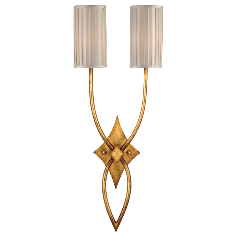 Portobello Road Fabric Armed Sconce, Doré