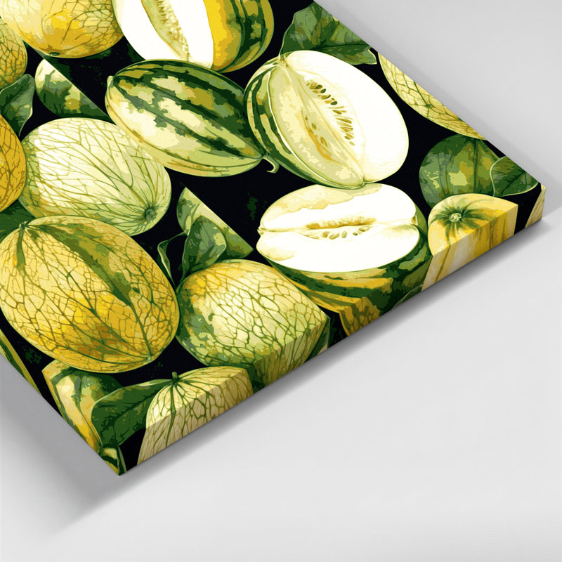 «Fruit Galia Melon», art mural sur toile beige, H 11 po x l 14 po