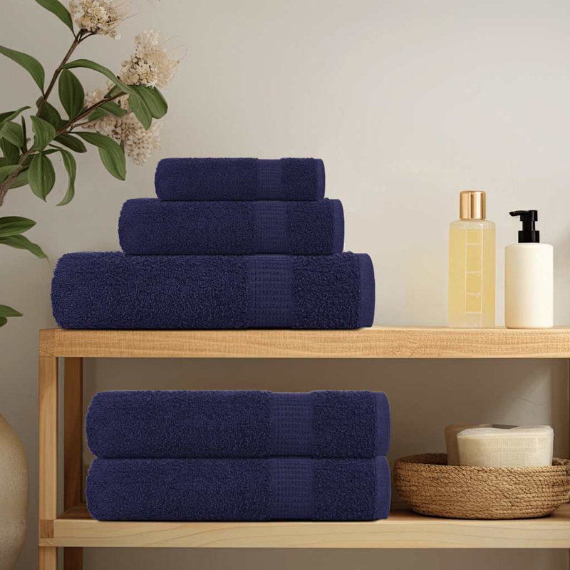 Sawiki 100% Cotton Bath Towels, Navy blue, Hand Towel - 4 Pack