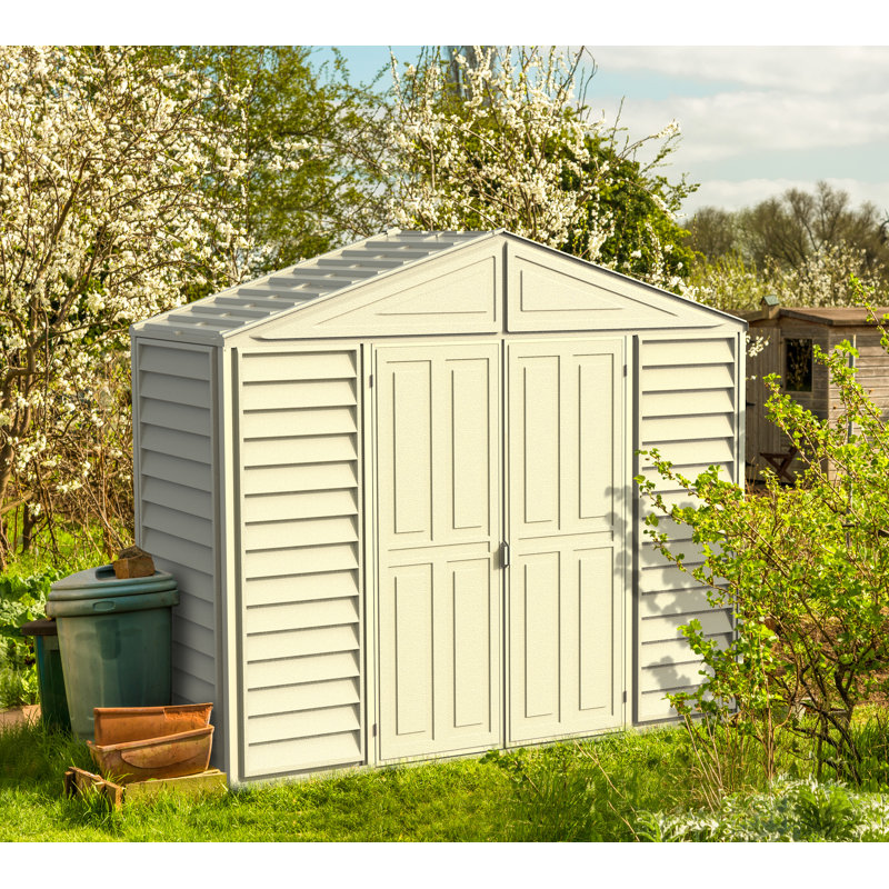Beige 10.5 ft. x 2.8 ft. Vinyl Storage Shed Kit