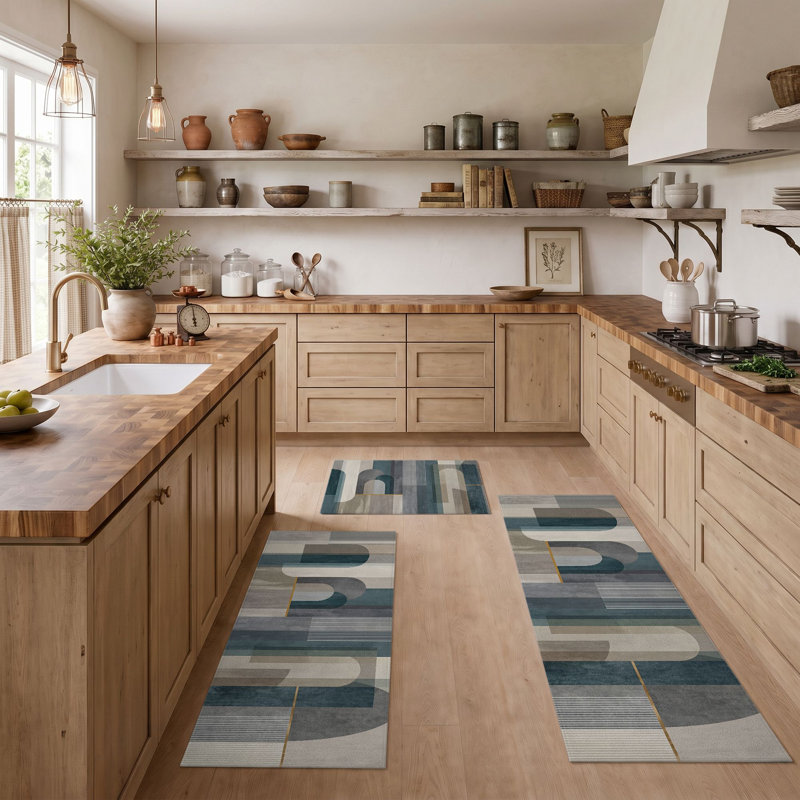 Tapis de cuisine géométriques antidérapants lavables