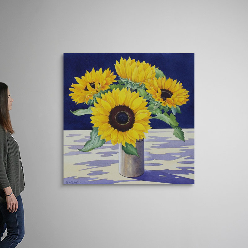 Art mural toile tournesol, Toile tendue, H 48 po x l 48 po x P 1,25 po