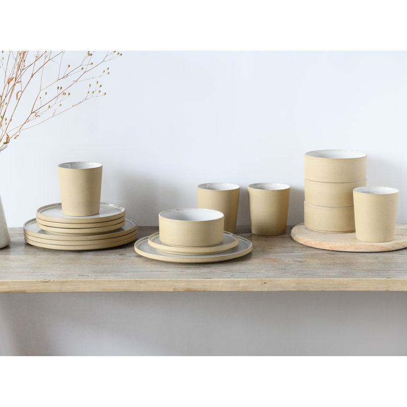 Creatable, 21532, Futuro White Sand, 16-Piece Combination Dinner Set