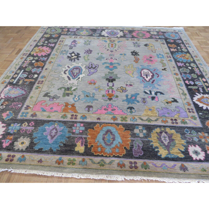 Tapis unique gris de 7 pi 9 po