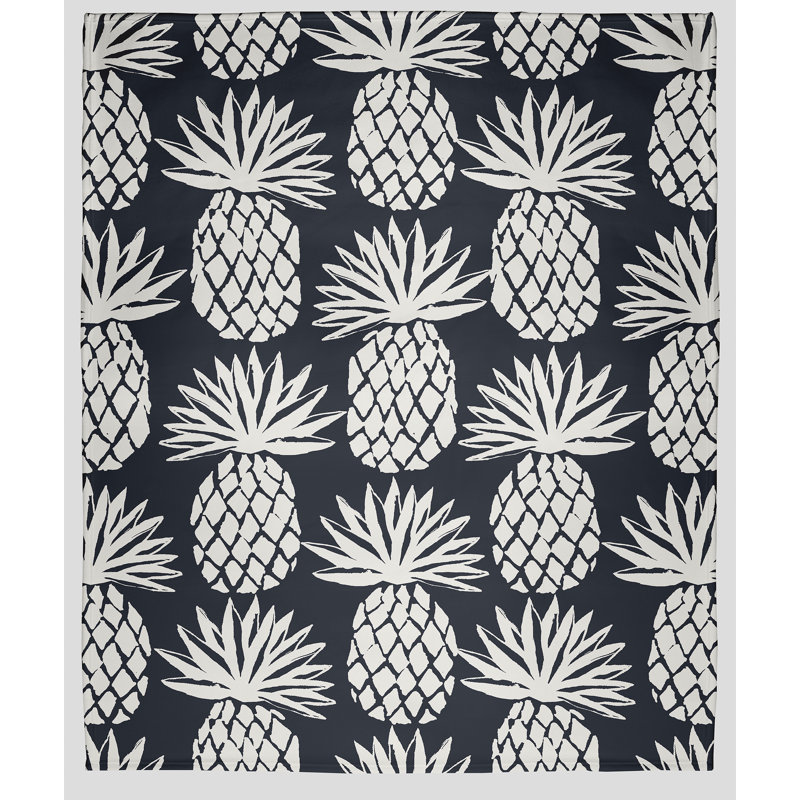 Jeté polaire Botanical Blooms, L 50 po x L 60 po, 1.85, Bleu requin
