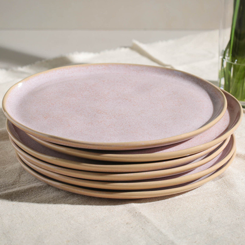 Assiette plate en grès céramique 11,4 po Litchi - Va au micro-ondes, au four et au lave-vaisselle