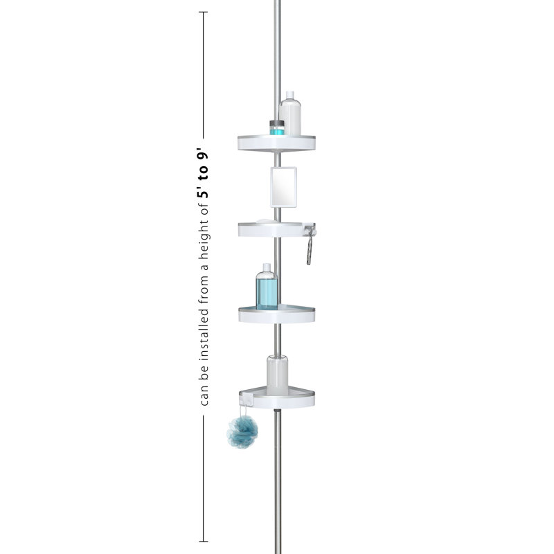 HiRISE 4 Tension Shower Caddy w/Mirror