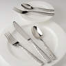 Fortessa Lucca Faceted 5 Piece 18/10 Stainless Steel Flatware Set ...