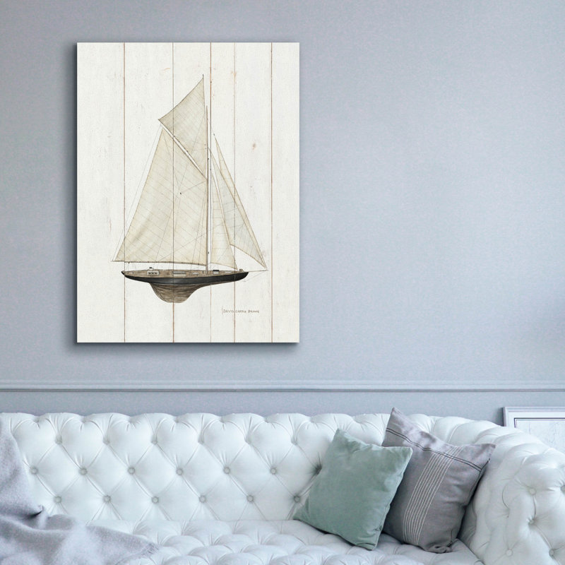 Art mural sur toile Breakwater Bay «Sailboat 1» par David Carter Brown, H 54 po x l 40 po x P 1,5 po