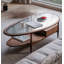 Table basse en verre trempé et bois massif