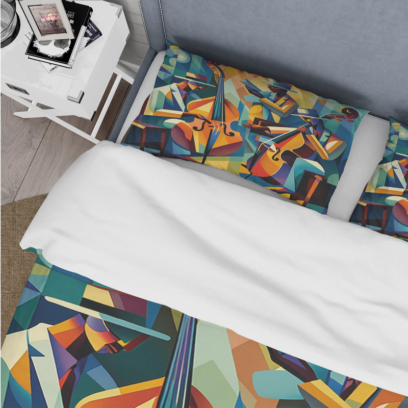 Jazz Performance On Stage II - Music Jazz Duvet Cover Set, Twin Duvet Cover + 2 Standard Shams