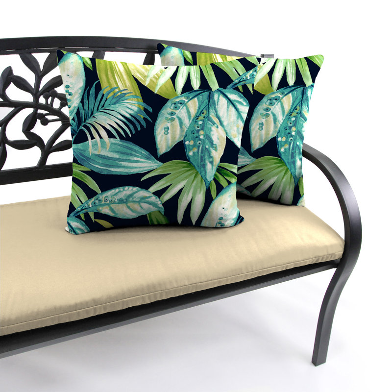 16" x 16" Outdoor Throw Pillow (Set of 2), White/Black/Green