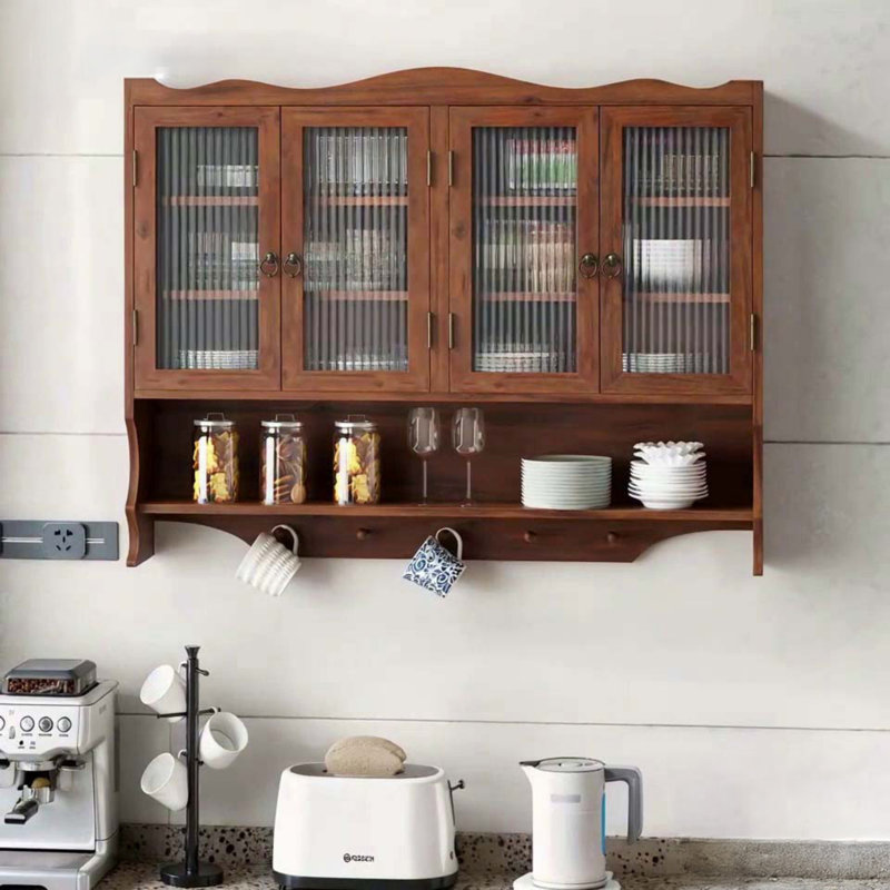 Armoire murale 39,37 "Retro 4 portes, Brun