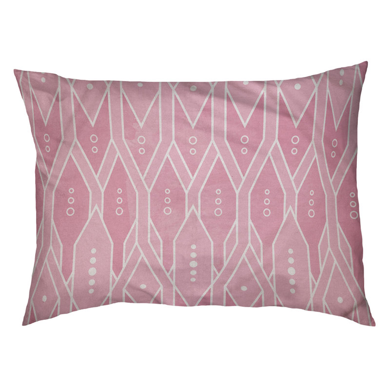 Coussin décoratif trellis, Petit (L 18 po x l 28 po), Rose, Utilisation intérieure seulement