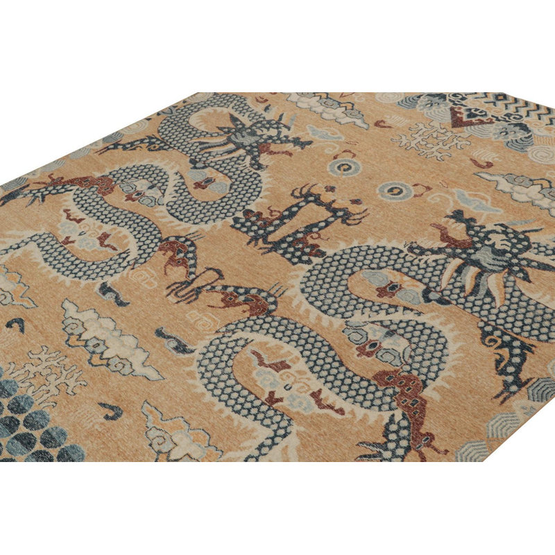 Distressed Homage Hand Knotted Wool Animal Print Area Rug, Rectangle 9' x 12'