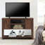 Oaks Console Table Buffet Buffet Meuble télé avec armoires de rangement et tablette inférieure