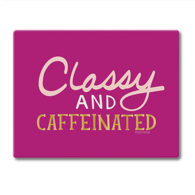 Planche à découper en verre trempé 3 mm CounterArt Classy & Caféine 10 po x 8 po