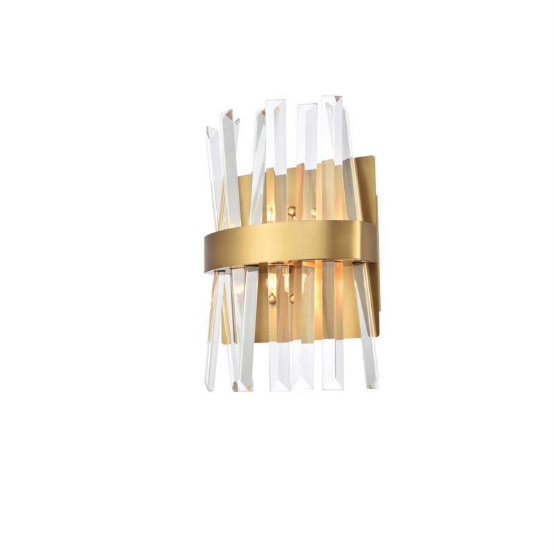 Applique murale encastrée à intensité variable Athol, Or satiné, 2 Lights, 12" H x 4" W x 8" D