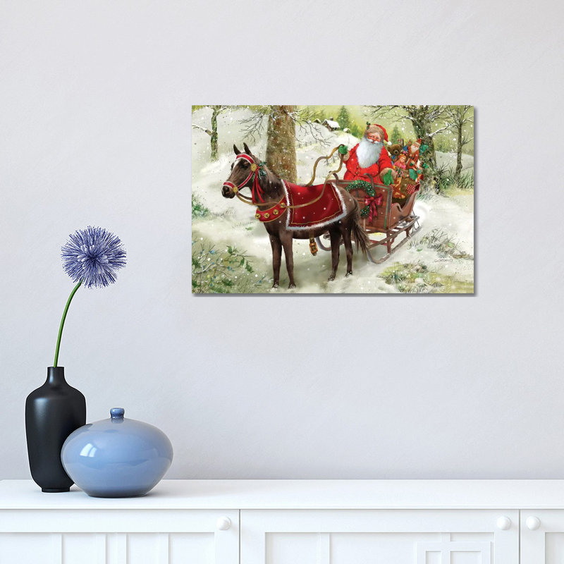 Let's Go For A Sleighride 1 Piece Wrapped Canvas Wall Art, 30.48cm H x 45.72cm W