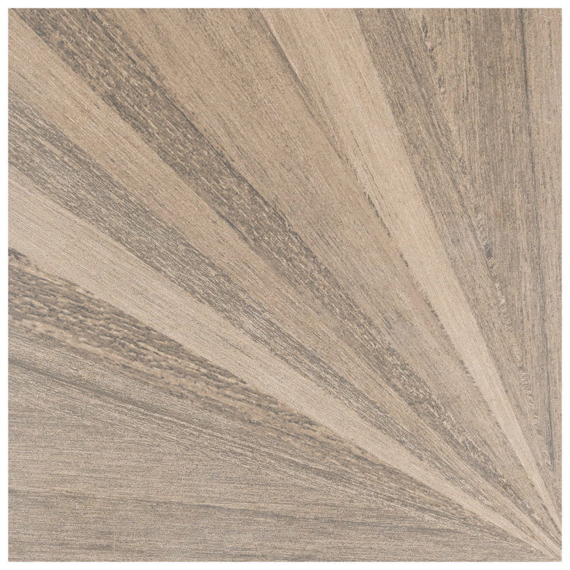 Komi Murlen 8" x 8" Straight Edge Porcelain Patterned Wall & Floor Tile, Brown