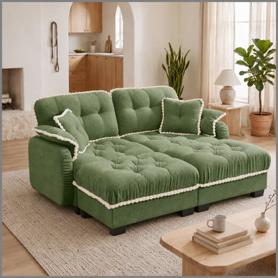 Canapé en forme de U avec 4 coussins Chenille Cloud