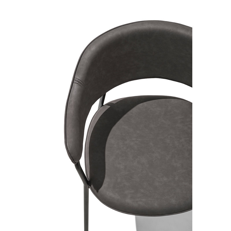 Signorina Upholstered Armchair with Metal Frame, Ash Gray