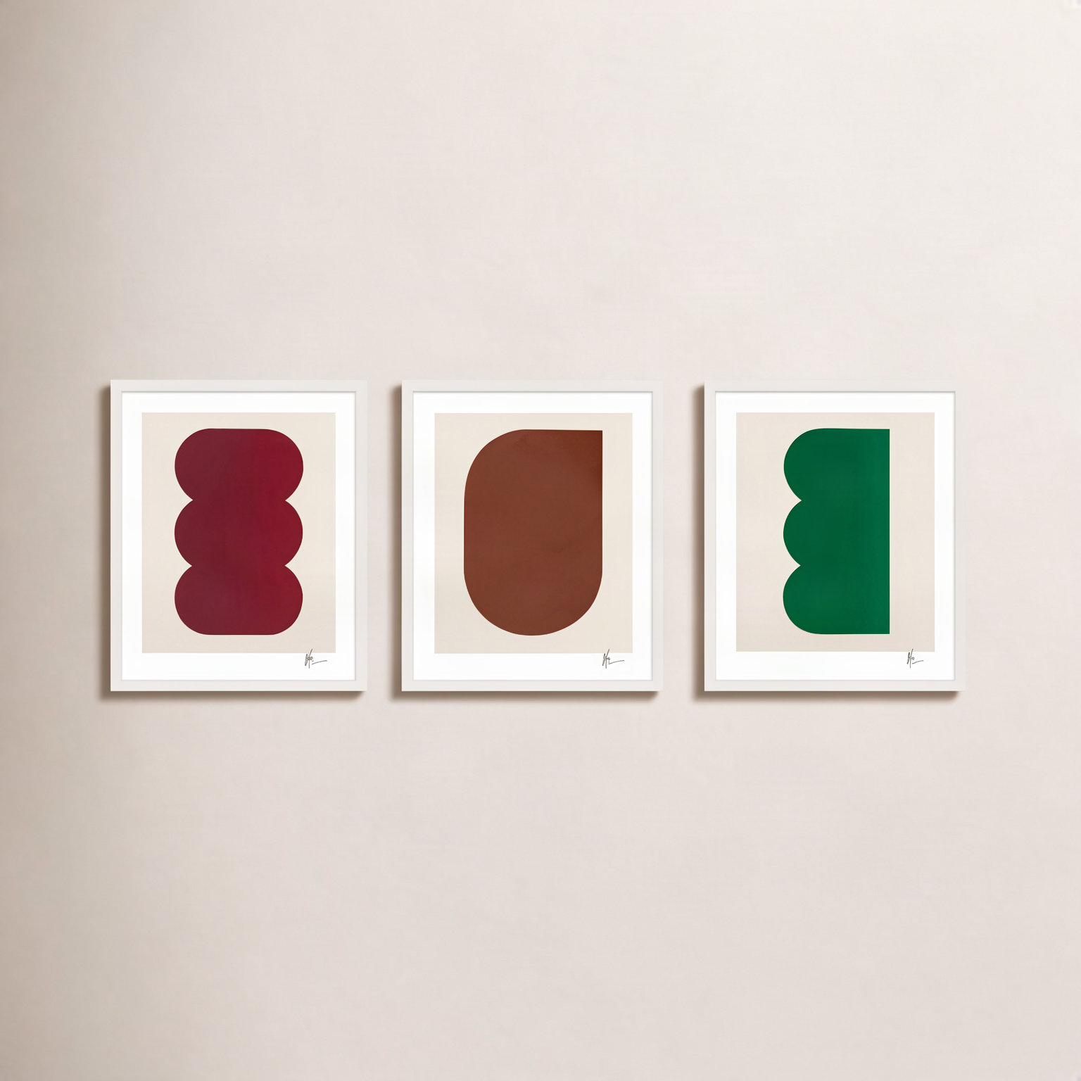 Keyhole "Keyhole" 3-Piece Painting Set, 38" H x 30" W x 1.25" D, White Framed
