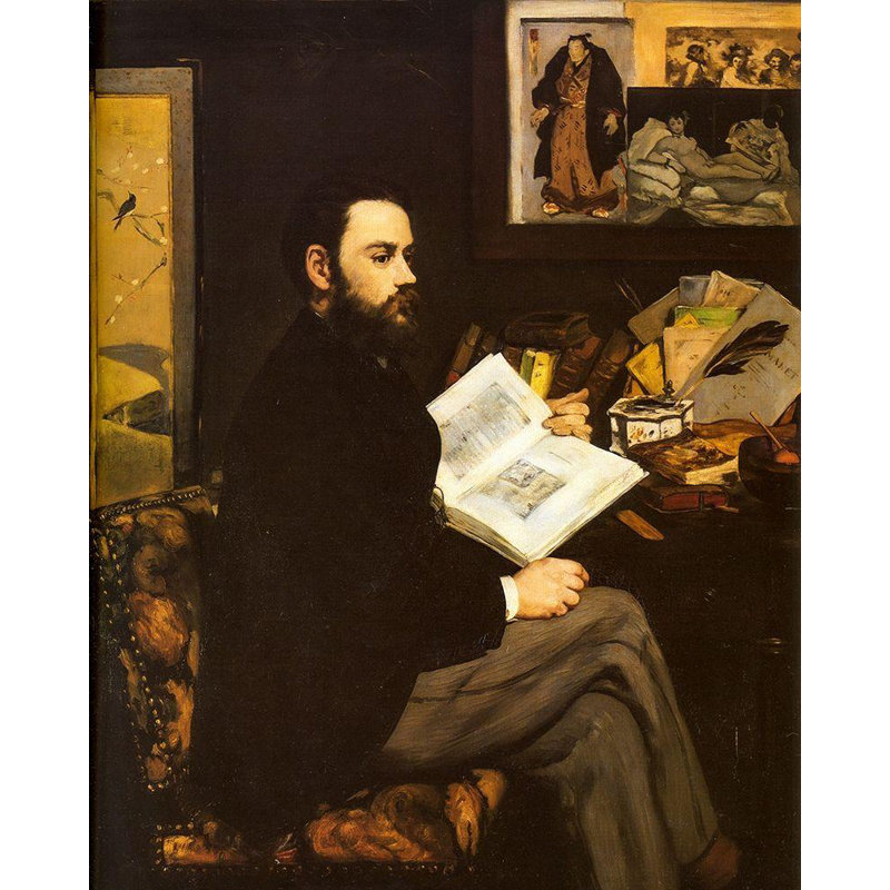 «Lark Manor ™ Manet», reproduction d'art sur toile tendue sous le titre Édredon: Portrait d'Emile Zola
